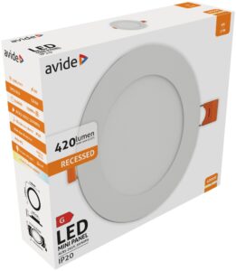 Avide LED Beépíthető Kerek Mennyezeti Lámpa ALU 6W NW 4000K | BR (SKU:ACRPNW-R-6W-ALU) Kerek