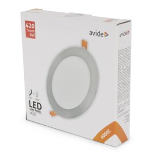 Avide LED Beépíthető Kerek Mennyezeti Lámpa ALU Szatén nikkel 6W NW 4000K | BR (SKU:ACRPNW-R-6W-ALU-SN) Kerek