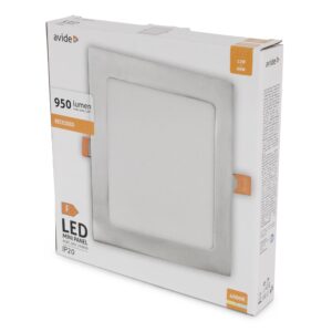 Avide LED Beépíthető Négyzetes Mennyezeti Lámpa ALU Szatén Nikkel 12W NW 4000K | BR (SKU:ACRPNW-S-12W-ALU-SN) Négyzetes