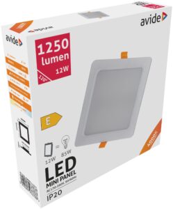 Avide LED Beépíthető Négyzetes Mennyezeti Lámpa Műanyag 12W NW 4000K | BR (SKU:ACRPNW-S-12W-PC) Négyzetes