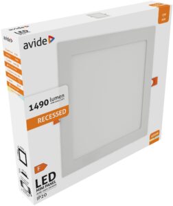 Avide LED Beépíthető Négyzetes Mennyezeti Lámpa ALU 18W NW 4000K | BR (SKU:ACRPNW-S-18W-ALU) Négyzetes