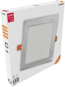 Avide LED Beépíthető Négyzetes Mennyezeti Lámpa ALU Szatén Nikkel 24W NW 4000K | BR (SKU:ACRPNW-S-24W-ALU-SN) Négyzetes