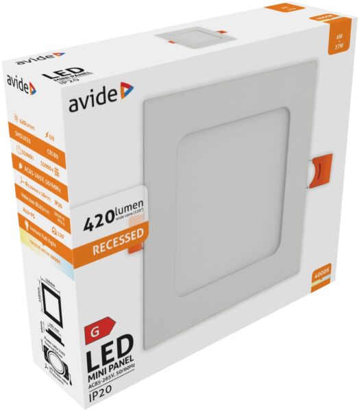 Avide LED Beépíthető Négyzetes Mennyezeti Lámpa ALU 6W NW 4000K *Sérült Csomagolás* | BR (SKU:ACRPNW-S-6W-ALU-SCS) LED panelek Avide LED Beépíthető Négyzetes Mennyezeti Lámpa ALU 6W NW 4000K *Sérült Csomagolás* | BR (SKU:ACRPNW-S-6W-ALU-SCS) LED panelek