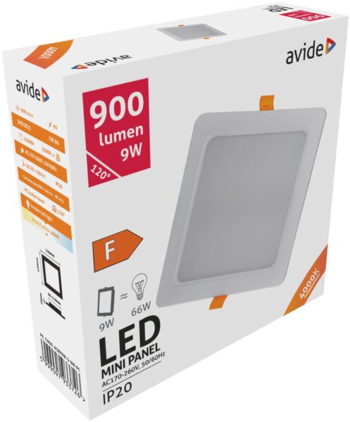 Avide LED Beépíthető Négyzetes Mennyezeti Lámpa Műanyag 9W NW 4000K | BR (SKU:ACRPNW-S-9W-PC) LED panelek Avide LED Beépíthető Négyzetes Mennyezeti Lámpa Műanyag 9W NW 4000K | BR (SKU:ACRPNW-S-9W-PC) LED panelek