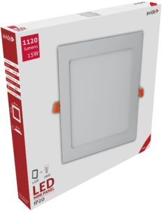 Avide LED Beépíthető Négyzetes Mennyezeti Lámpa ALU 15W WW 3000K | BR (SKU:ACRPWW-S-15W-ALU) Négyzetes