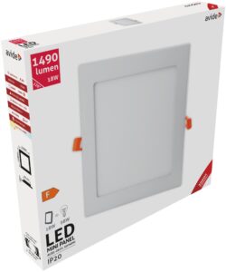 Avide LED Beépíthető Négyzetes Mennyezeti Lámpa ALU 18W WW 3000K | BR (SKU:ACRPWW-S-18W-ALU) Négyzetes