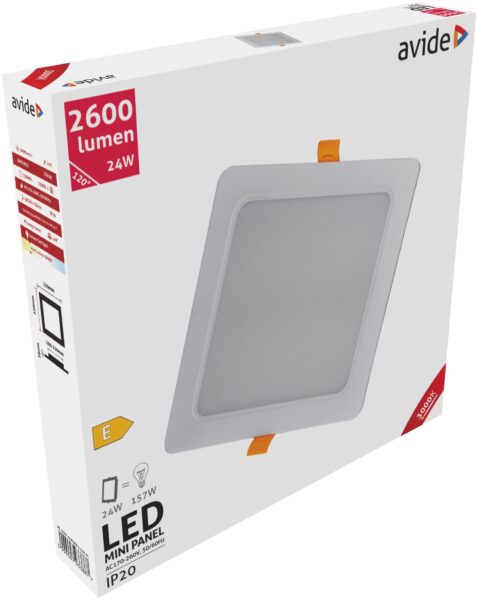 Avide LED Beépíthető Négyzetes Mennyezeti Lámpa Műanyag 24W WW 3000K | BR (SKU:ACRPWW-S-24W-PC) Négyzetes Avide LED Beépíthető Négyzetes Mennyezeti Lámpa Műanyag 24W WW 3000K | BR (SKU:ACRPWW-S-24W-PC) Négyzetes