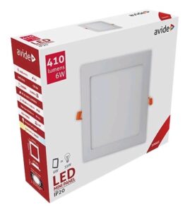 Avide LED Beépíthető Négyzetes Mennyezeti Lámpa ALU 6W WW 3000K | BR (SKU:ACRPWW-S-6W-ALU) Négyzetes