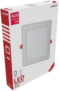 Avide LED Beépíthető Négyzetes Mennyezeti Lámpa ALU 9W WW 3000K | BR (SKU:ACRPWW-S-9W-ALU) Négyzetes