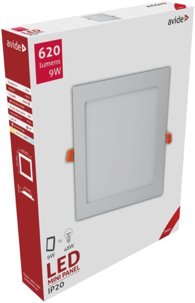 Avide LED Beépíthető Négyzetes Mennyezeti Lámpa ALU 9W WW 3000K | BR (SKU:ACRPWW-S-9W-ALU) Négyzetes Avide LED Beépíthető Négyzetes Mennyezeti Lámpa ALU 9W WW 3000K | BR (SKU:ACRPWW-S-9W-ALU) Négyzetes