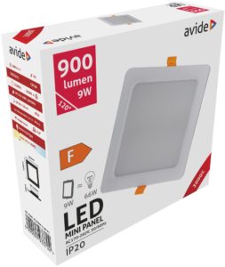Avide LED Beépíthető Négyzetes Mennyezeti Lámpa Műanyag 9W WW 3000K | BR (SKU:ACRPWW-S-9W-PC) Négyzetes