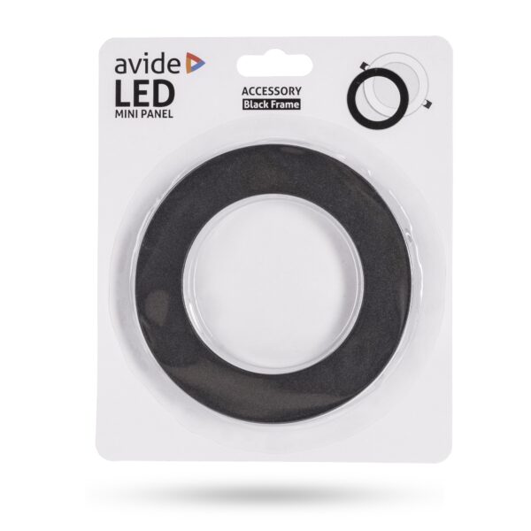 Avide Panelkeret Fekete kerek, 6W beépíthető ALU panelhez | BR (SKU:ACRPXX-R-6W-ALU-ERB) Kerek