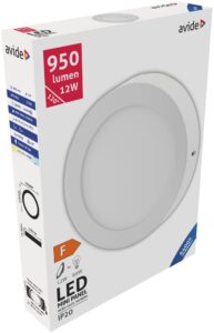 Avide LED Falra Szerelhető Kerek Mennyezeti Lámpa ALU 12W CW 6400K | BR (SKU:ACSMCW-R-12W-ALU) Kerek