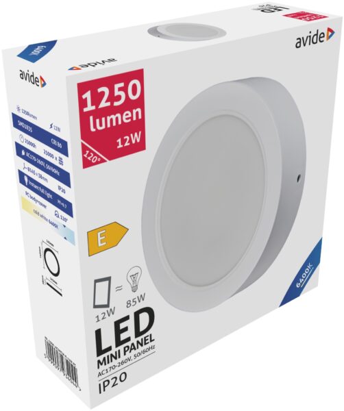 Avide LED Falra Szerelhető Négyzetes Mennyezeti Lámpa Műanyag 9W WW 3000K | BR (SKU:ACSMWW-S-9W-PC) LED panelek