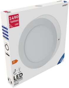 Avide LED Falra Szerelhető Kerek Mennyezeti Lámpa ALU 18W CW 6400K | BR (SKU:ACSMCW-R-18W-ALU) Kerek