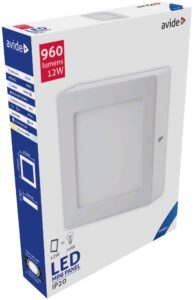 Avide LED Falra Szerelhető Négyzetes Mennyezeti Lámpa ALU 12W CW 6400K | BR (SKU:ACSMCW-S-12W-ALU) Négyzetes