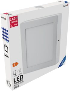 Avide LED Falra Szerelhető Négyzetes Mennyezeti Lámpa ALU 18W CW 6400K | BR (SKU:ACSMCW-S-18W-ALU)