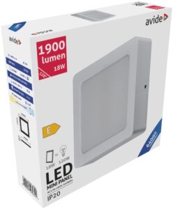 Avide LED Falra Szerelhető Négyzetes Mennyezeti Lámpa Műanyag 18W CW 6400K | BR (SKU:ACSMCW-S-18W-PC) Négyzetes