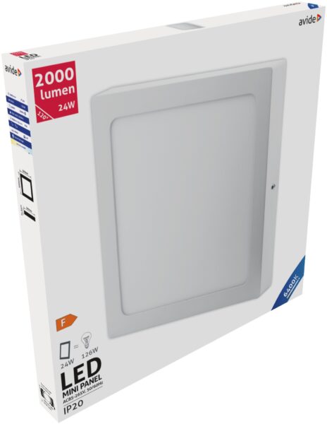 Avide LED Falra Szerelhető Négyzetes Mennyezeti Lámpa ALU 24W CW 6400K | BR (SKU:ACSMCW-S-24W-ALU) Négyzetes