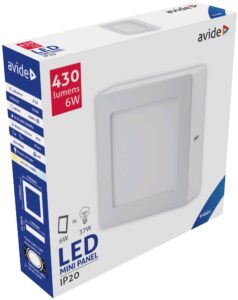 Avide LED Falra Szerelhető Négyzetes Mennyezeti Lámpa ALU 6W CW 6400K | BR (SKU:ACSMCW-S-6W-ALU) Négyzetes
