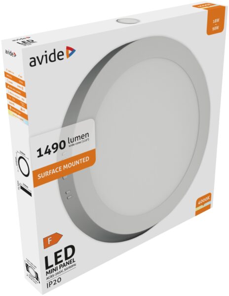 Avide LED Falra Szerelhető Kerek Mennyezeti Lámpa ALU 18W NW 4000K | BR (SKU:ACSMNW-R-18W-ALU) Kerek Avide LED Falra Szerelhető Kerek Mennyezeti Lámpa ALU 18W NW 4000K | BR (SKU:ACSMNW-R-18W-ALU) Kerek