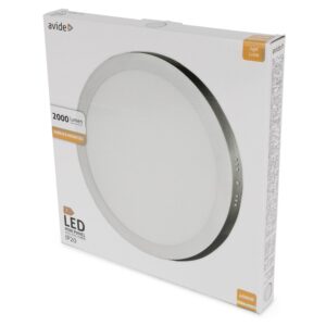 Avide LED Falra Szerelhető Kerek Mennyezeti Lámpa ALU Szatén Nikkel 24W NW 4000K | BR (SKU:ACSMNW-R-24W-ALU-SN) Kerek