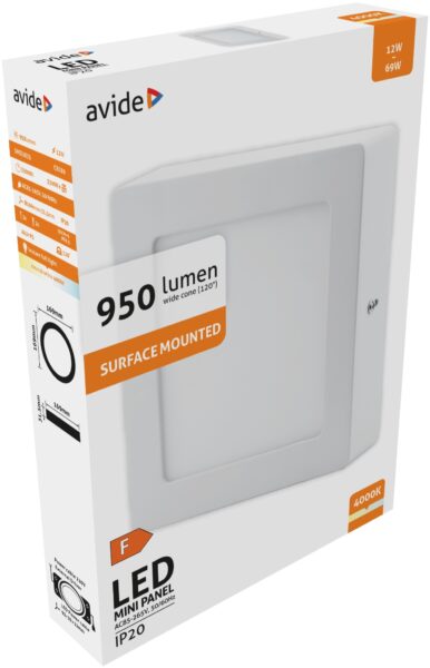 Avide LED Falra Szerelhető Négyzetes Mennyezeti Lámpa ALU 12W NW 4000K | BR (SKU:ACSMNW-S-12W-ALU) Négyzetes Avide LED Falra Szerelhető Négyzetes Mennyezeti Lámpa ALU 12W NW 4000K | BR (SKU:ACSMNW-S-12W-ALU) Négyzetes