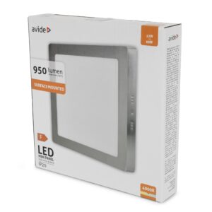 Avide LED Falra Szerelhető Négyzetes Mennyezeti Lámpa ALU Szatén Nikkel 12W NW 4000K | BR (SKU:ACSMNW-S-12W-ALU-SN) Négyzetes
