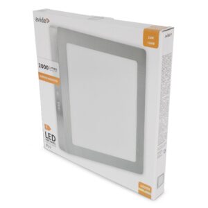 Avide LED Falra Szerelhető Négyzetes Mennyezeti Lámpa ALU Szatén Nikkel 24W NW 4000K | BR (SKU:ACSMNW-S-24W-ALU-SN)