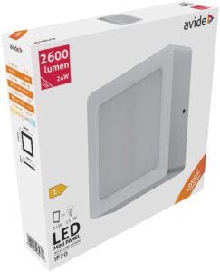 Avide LED Falra Szerelhető Négyzetes Mennyezeti Lámpa Műanyag 24W NW 4000K *Sérült Csomagolás* | BR (SKU:ACSMNW-S-24W-PC-SCS) Négyzetes