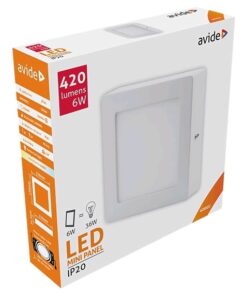 Avide LED Falra Szerelhető Négyzetes Mennyezeti Lámpa ALU 6W NW 4000K | BR (SKU:ACSMNW-S-6W-ALU) Négyzetes