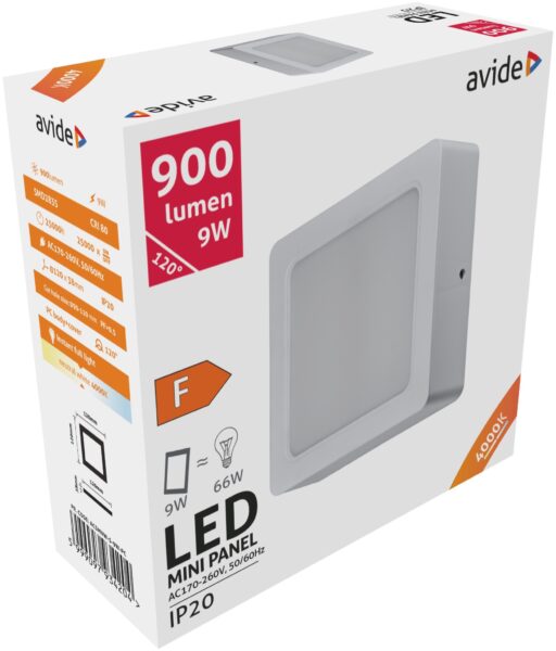 Avide LED Falra Szerelhető Négyzetes Mennyezeti Lámpa Műanyag 9W NW 4000K | BR (SKU:ACSMNW-S-9W-PC) LED panelek Avide LED Falra Szerelhető Négyzetes Mennyezeti Lámpa Műanyag 9W NW 4000K | BR (SKU:ACSMNW-S-9W-PC) LED panelek