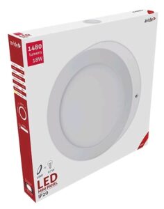 Avide LED Falra Szerelhető Kerek Mennyezeti Lámpa ALU 18W WW 3000K | BR (SKU:ACSMWW-R-18W-ALU) Kerek