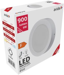 Avide LED Falra Szerelhető Kerek Mennyezeti Lámpa Műanyag 9W WW 3000K | BR (SKU:ACSMWW-R-9W-PC) Kerek