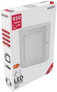 Avide LED Falra Szerelhető Négyzetes Mennyezeti Lámpa ALU 12W WW 3000K | BR (SKU:ACSMWW-S-12W-ALU) Négyzetes