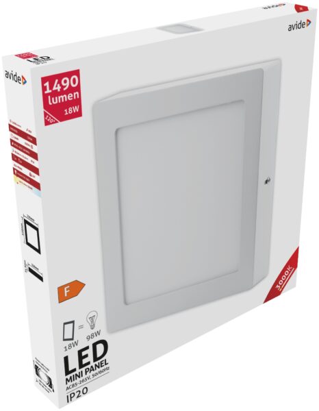 Avide LED Falra Szerelhető Négyzetes Mennyezeti Lámpa ALU 18W WW 3000K | BR (SKU:ACSMWW-S-18W-ALU) Négyzetes Avide LED Falra Szerelhető Négyzetes Mennyezeti Lámpa ALU 18W WW 3000K | BR (SKU:ACSMWW-S-18W-ALU) Négyzetes