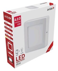 Avide LED Falra Szerelhető Négyzetes Mennyezeti Lámpa ALU 6W WW 3000K | BR (SKU:ACSMWW-S-6W-ALU) Négyzetes