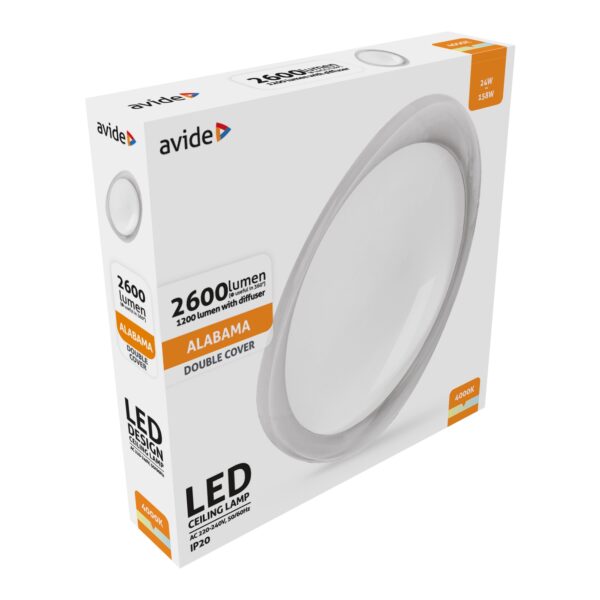 Avide Mennyezeti lámpa Alabama 24W NW 4000K | BR (SKU:ADCO-ALA-24W-NW) Mennyezeti lámpák Avide Mennyezeti lámpa Alabama 24W NW 4000K | BR (SKU:ADCO-ALA-24W-NW) Mennyezeti lámpák