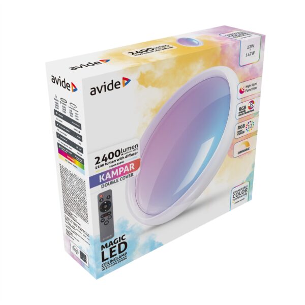 Avide Mennyezeti lámpa Kampar 11+11W RGBIC | BR (SKU:ADCO-KAM-22W-RGBIC) Mennyezeti lámpák Avide Mennyezeti lámpa Kampar 11+11W RGBIC | BR (SKU:ADCO-KAM-22W-RGBIC) Mennyezeti lámpák