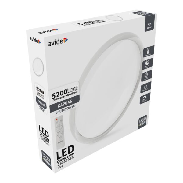 Avide Mennyezeti lámpa Kapuas 24+24W CCT | BR (SKU:ADCO-KAP-48W-CCT) Mennyezeti lámpák Avide Mennyezeti lámpa Kapuas 24+24W CCT | BR (SKU:ADCO-KAP-48W-CCT) Mennyezeti lámpák