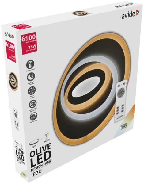 Avide Design Mennyezeti Lámpa Olive 76W(38+38) RF Távirányítóval *Sérült csomagolás* | BR (SKU:ADO3S-76W-OLV-2.4G-SCS) Mennyezeti Avide Design Mennyezeti Lámpa Olive 76W(38+38) RF Távirányítóval *Sérült csomagolás* | BR (SKU:ADO3S-76W-OLV-2.4G-SCS) Mennyezeti