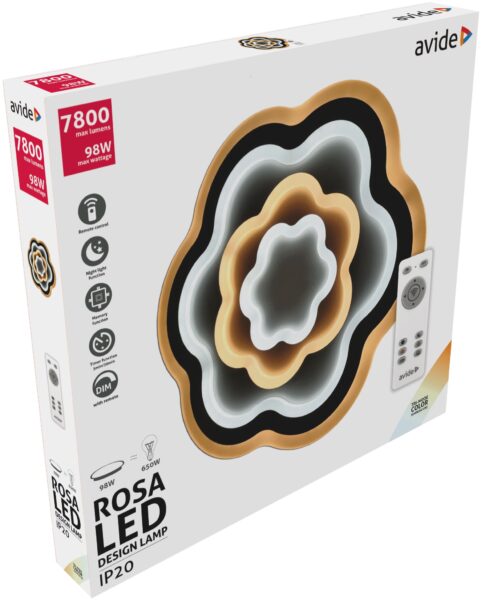 Avide Design Mennyezeti Lámpa Rosa 98W(49+49) RF Távirányítóval *Sérült Csomagolás* | BR (SKU:ADO3S-98W-RS-2.4G-SCS) Egyéb Avide Design Mennyezeti Lámpa Rosa 98W(49+49) RF Távirányítóval *Sérült Csomagolás* | BR (SKU:ADO3S-98W-RS-2.4G-SCS) Egyéb