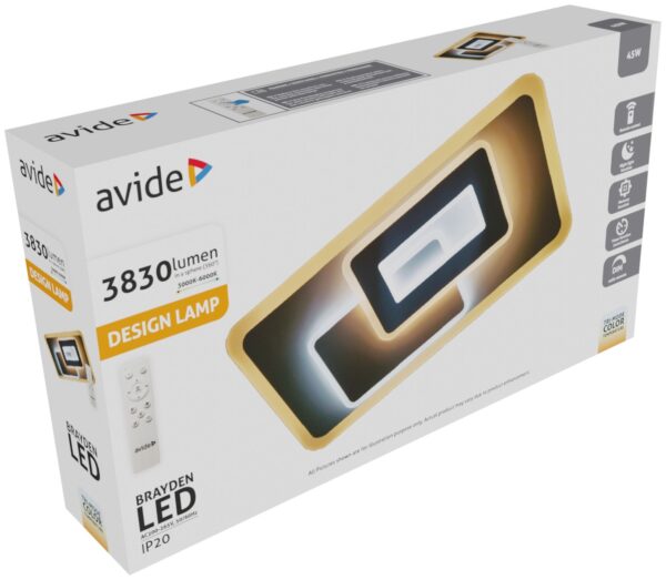 Avide Design Mennyezeti Lámpa Brayden RF Távirányítóval | BR (SKU:ADO3S-BRAY-2.4G) Mennyezeti