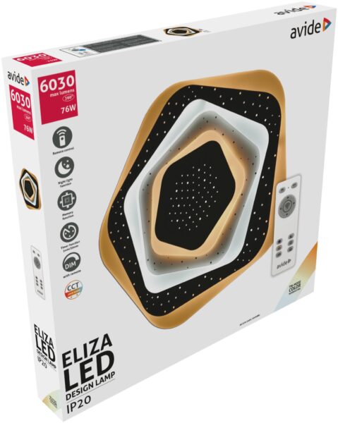 Avide Design Mennyezeti Lámpa Eliza 76W(38+38) RF Távirányítóval | BR (SKU:ADO3S-EL-2.4G) Mennyezeti lámpák