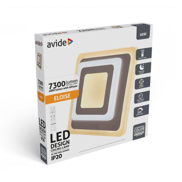 Avide Design Mennyezeti Lámpa Eloise 60W RF Távirányítóval | BR (SKU:ADO3S-ELO-2.4G) Mennyezeti Avide Design Mennyezeti Lámpa Eloise 60W RF Távirányítóval | BR (SKU:ADO3S-ELO-2.4G) Mennyezeti