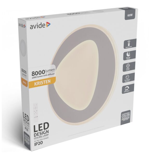 Avide Design Mennyezeti Lámpa Kristen 60W RF Távirányítóval | BR (SKU:ADO3S-KRI-2.4G) Mennyezeti