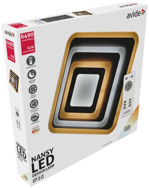 Avide Design Mennyezeti Lámpa Nansy 82W(41+41) RF Távirányítóval *Sérült csomagolás* | BR (SKU:ADO3S-NAN-2.4G-SCS) Mennyezeti