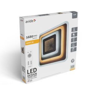 Avide Design Mennyezeti Lámpa Nansy-3D 81W(40,5+40,5) RF Távirányítóval | BR (SKU:ADO3S-NAN3D-2.4G) Mennyezeti