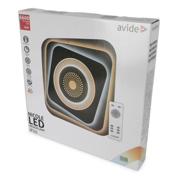 Avide Design Mennyezeti Lámpa Nicole 95W(47,5+47,5) RF Távirányítóval | BR (SKU:ADO3S-NIC-2.4G) Mennyezeti