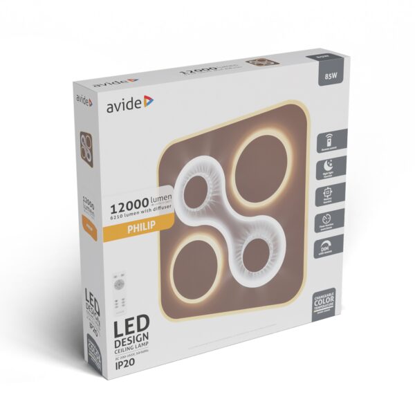 Avide Design Mennyezeti Lámpa Philip 85W(42,5+42,5) RF Távirányítóval | BR (SKU:ADO3S-PHI-2.4G) Mennyezeti